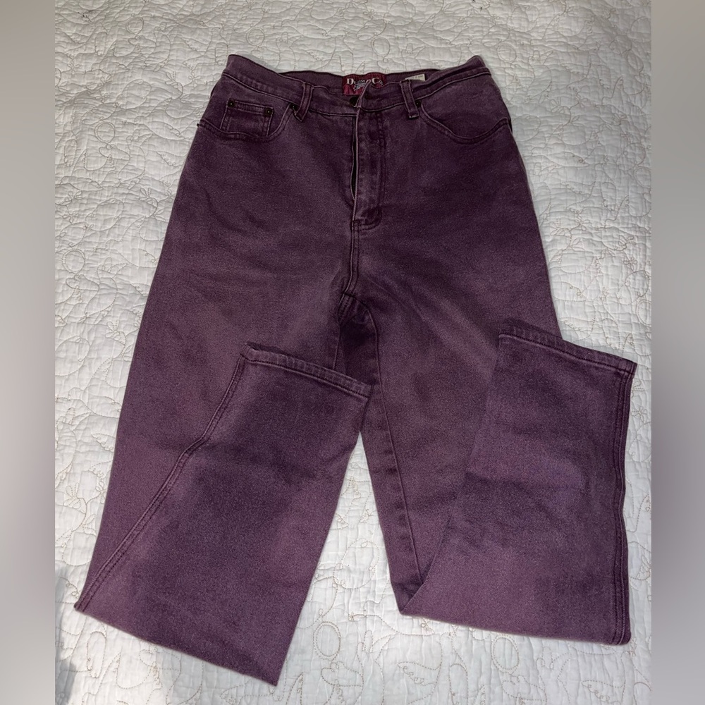 Vintage purple denim & co skinny high waisted jeans